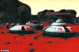 ▲宇航员居住的火星基地概念图。